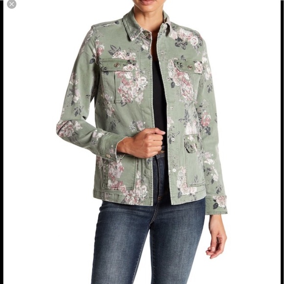 Kensie Jackets & Blazers - Kensie Floral print denim Utility Jacket XS NEW